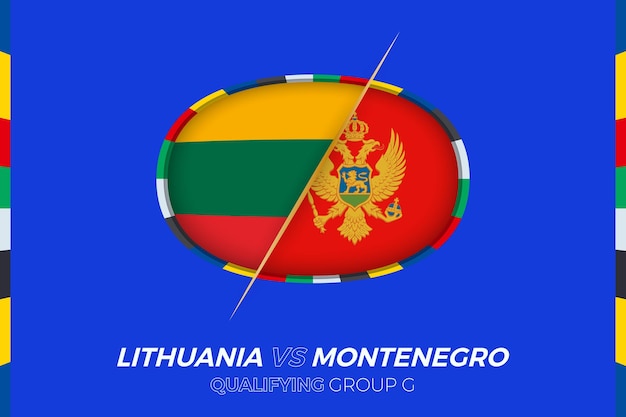 Lithuania vs Montenegro icon for European football tournament qualification group G