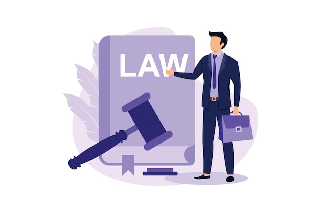 Litigation support flat modern design illustration