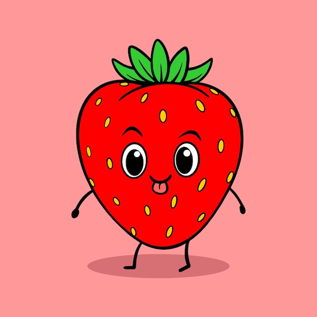 litle strawberry cartoon for commercial use