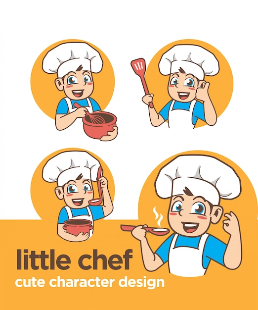 litte chef with cute character 