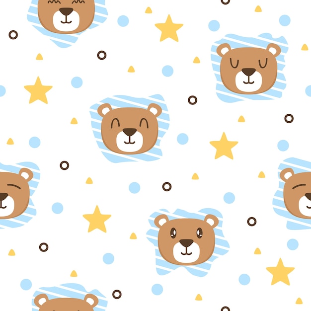 Little bear cartoon pattern design concepts