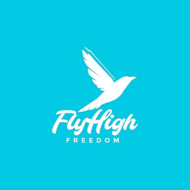 Little bird fly high freedom logo design vector graphic symbol icon illustration creative idea