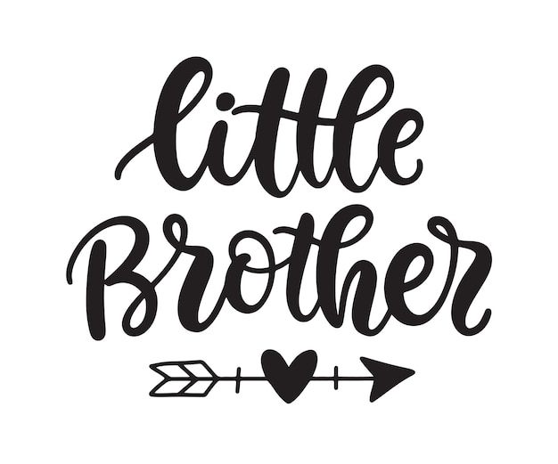 Little Brother T shirt design Kids fashion Nursery wall art apparel printable print postcard ba