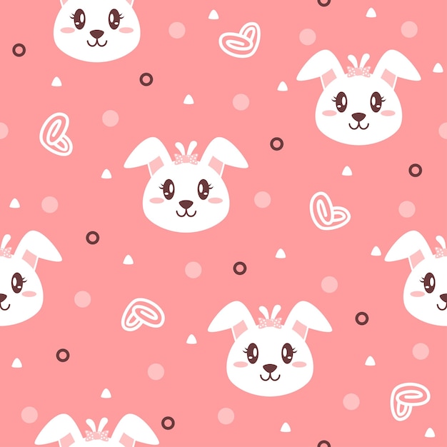 Little bunny cartoon pattern design concepts