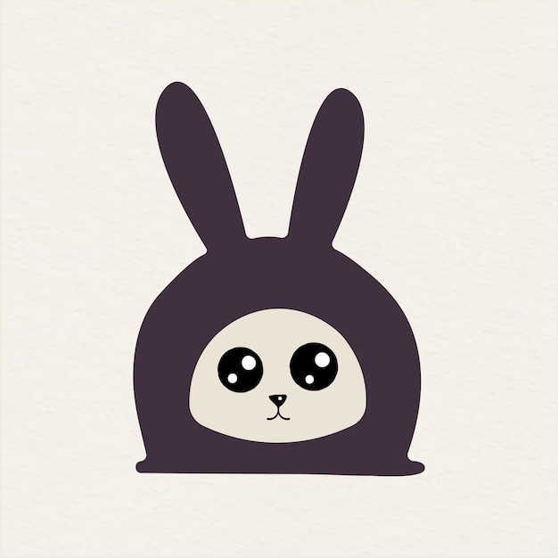 Little bunny cartoon rabbit head print vector