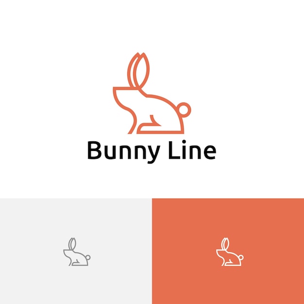 Little Bunny Rabbit Hare Simple Line Style Logo