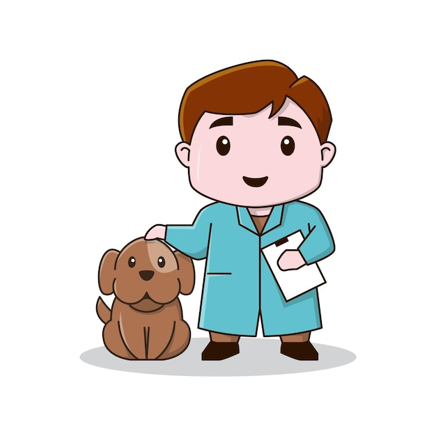 Little Cute Animal Doctor Veterinarian Dog Puppy Cartoon Pet Health Care