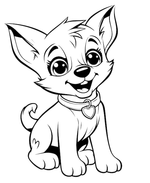 little cute basic easy dog coloring page