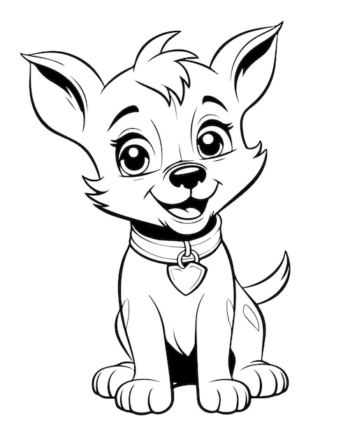 little cute basic easy dog coloring page