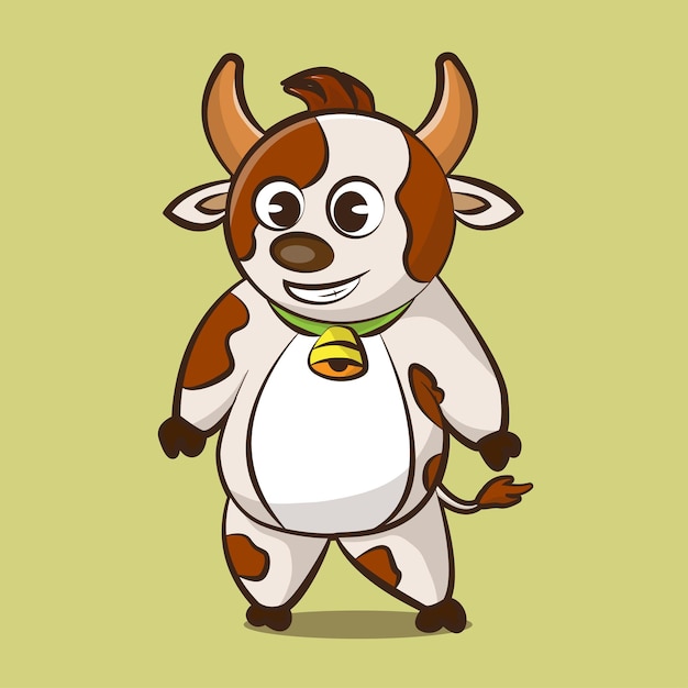 little cute cow cartoon