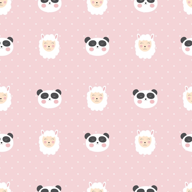 Little cute panda seamless pattern for card and shirt design. 