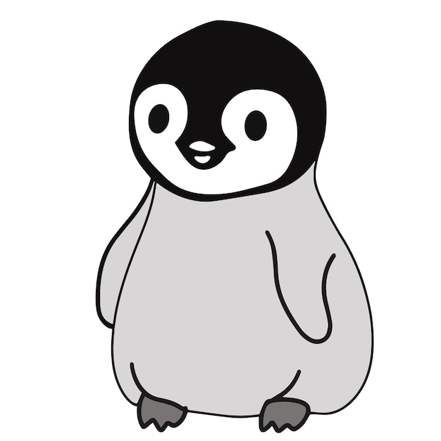 Little cute penguin vector illustration for kids