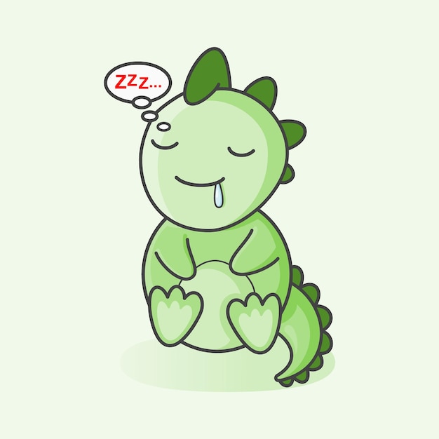 Little dino was fast asleep vector illustration