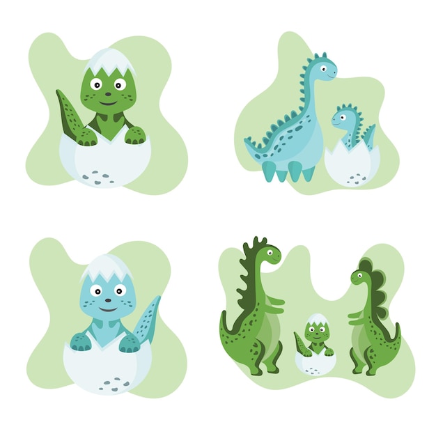 Little dinosaur with mom and dad Newborn baby concept