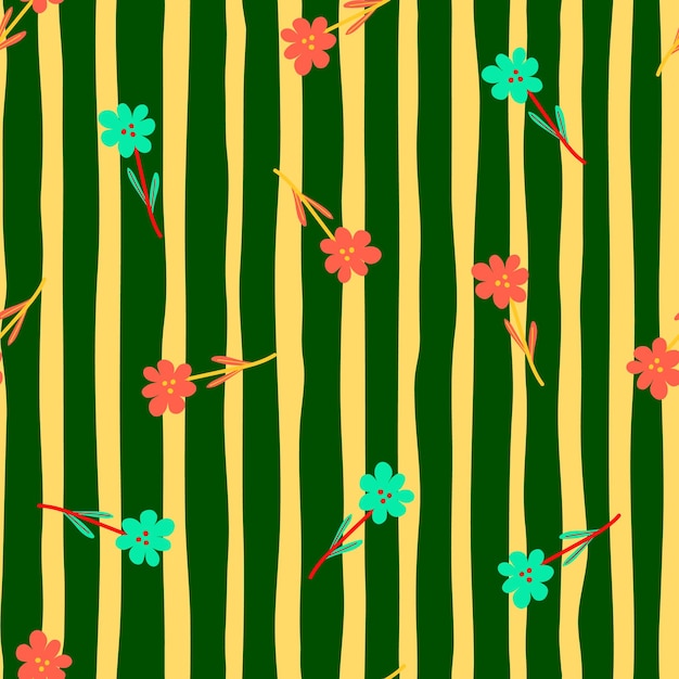 Little flower seamless pattern in naive art style Decorative floral ornament wallpaper