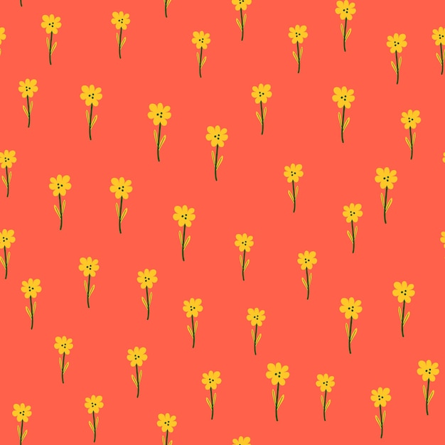 Little flower seamless pattern in naive art style Decorative floral ornament wallpaper