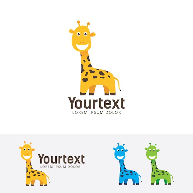 Little giraffe vector logo template