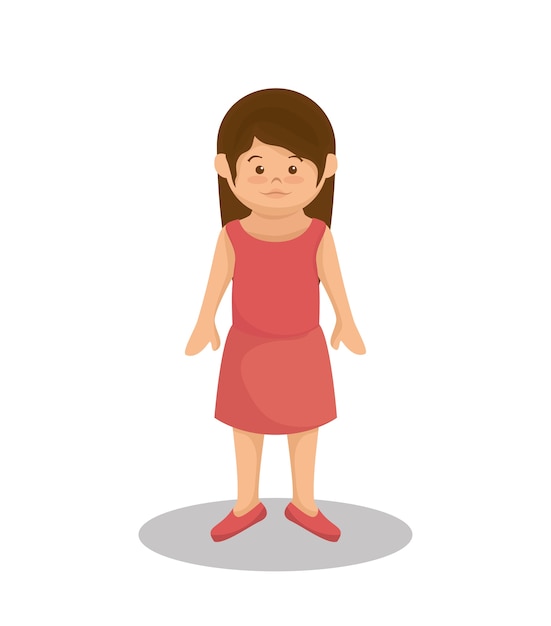 little girl family member vector illustration design