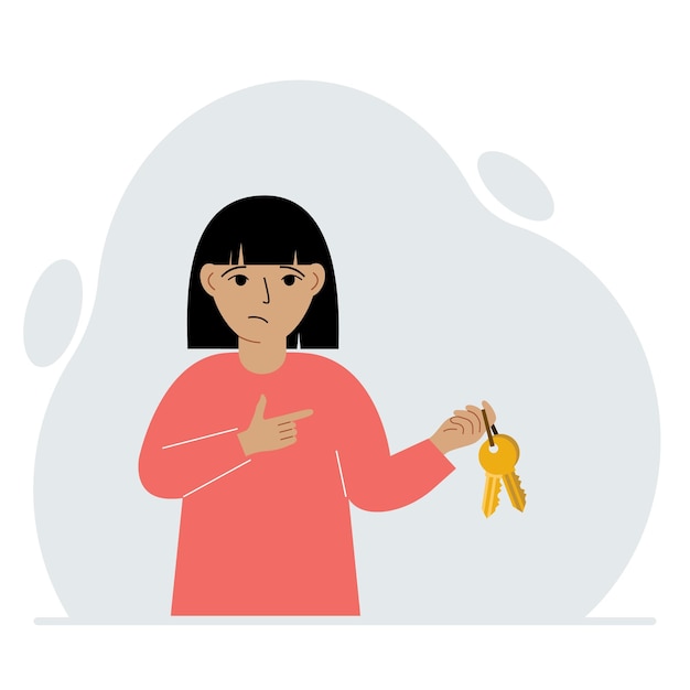 A little girl holds a bunch of golden keys to open a locked door Knowledge or the key to success