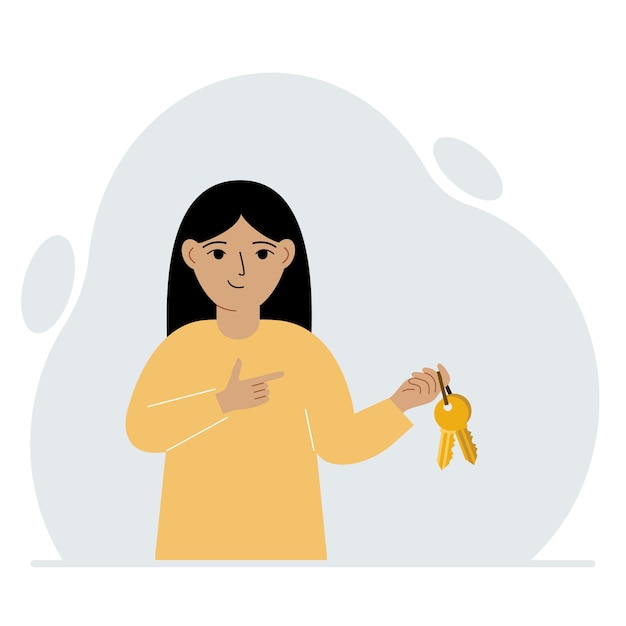 A little girl holds a bunch of golden keys to open a locked door Knowledge or the key to success