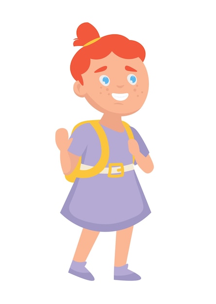 Little girl with a backpack