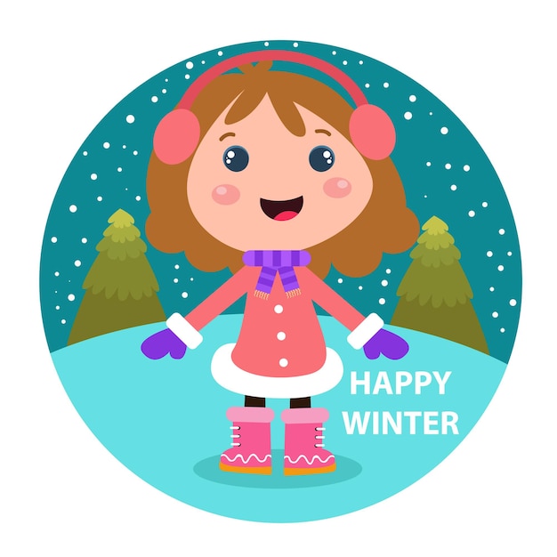 Little girls play Childrens activitiesvector template design illustration