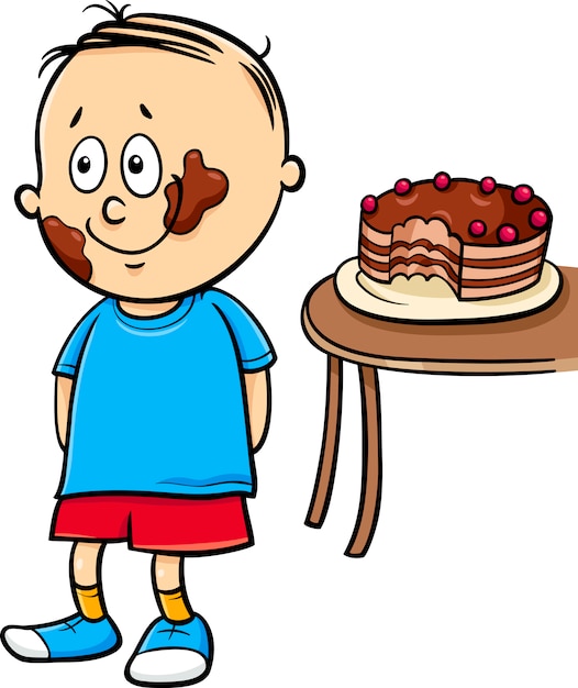 little gourmand boy cartoon