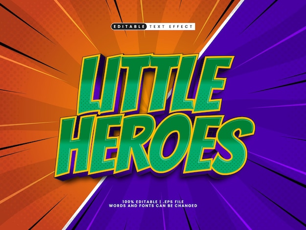 little heroes editable text effect in joyful and happy text style