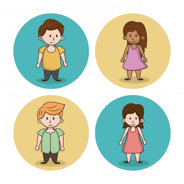 Little kids cartoon icons