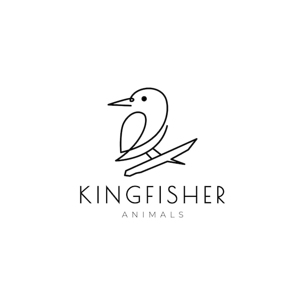 Little kingfisher bird logo design