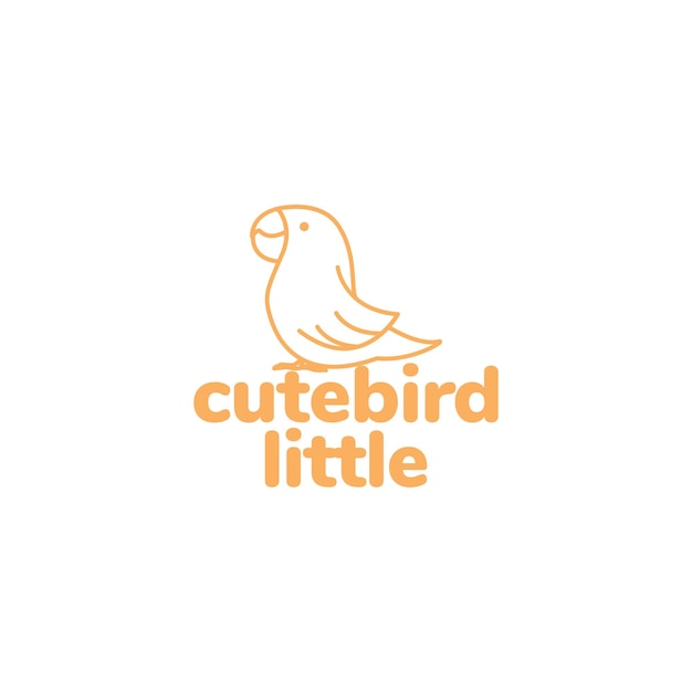 Little lovebird lines art logo design