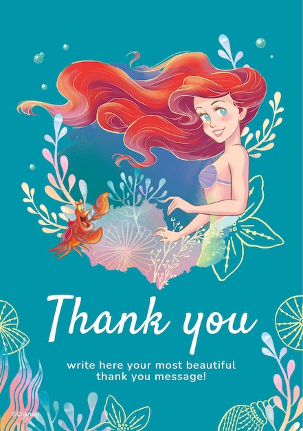 The Little Mermaid Thank You Card