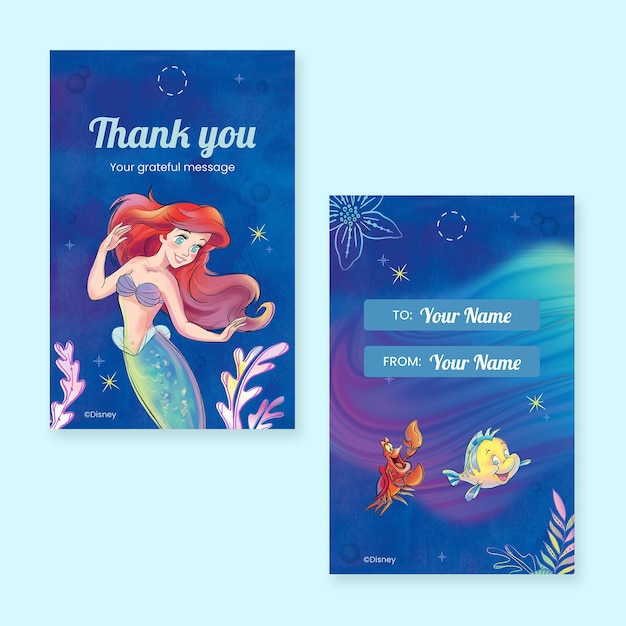 The Little Mermaid Thank You Gift Tag