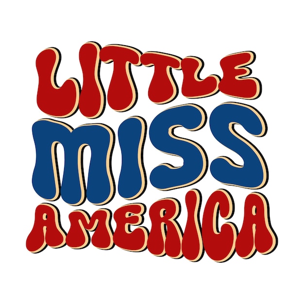 little miss america 4Th Of July Retro SVG Design File Digital Download