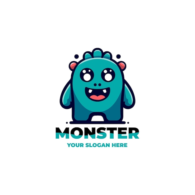 Vector little monster logo vector design