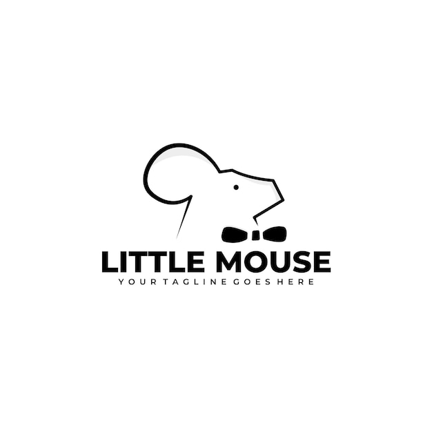 Little mouse logo design inspiration Mouse logo template Vector Illustration