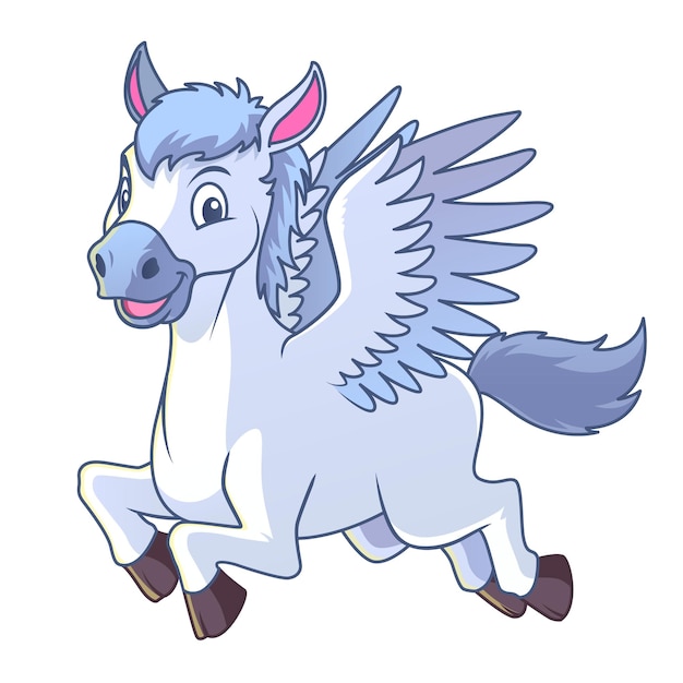 Little Pegasus Cartoon Illustration