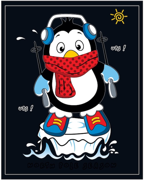 little penguin illustration design vector animal cartoon graphic illustration design