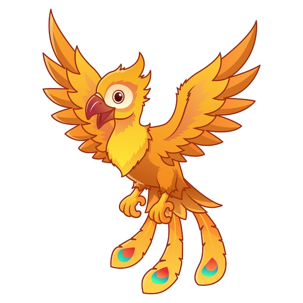 Little Phoenix Cartoon Illustration