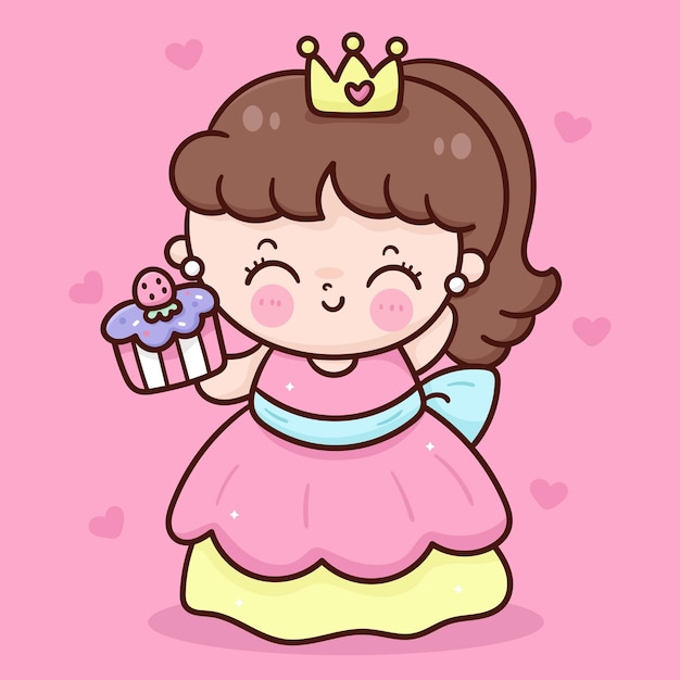 Little Princess and birthday cupcake