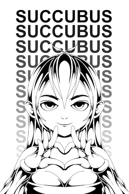 little succubus illustration line art