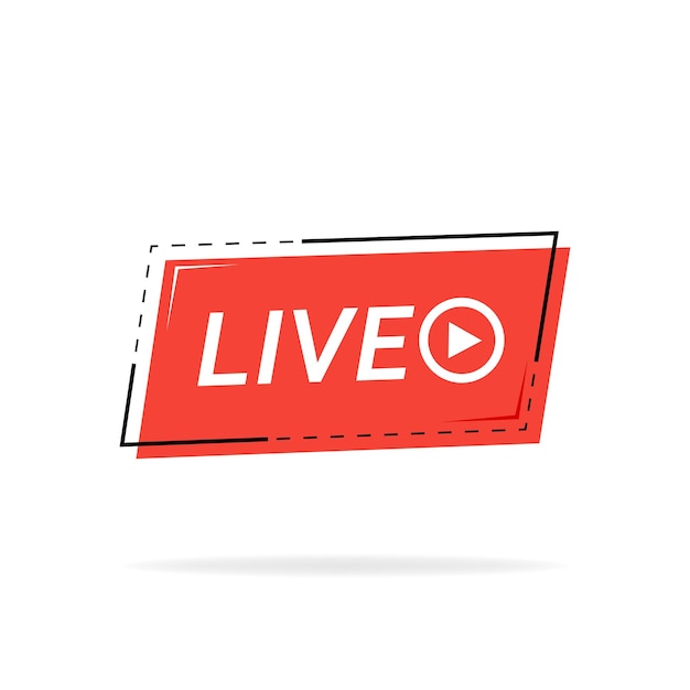 Live broadcasting The red symbol of live broadcasting and live broadcasting broadcasting online broadcasting Vector illustration