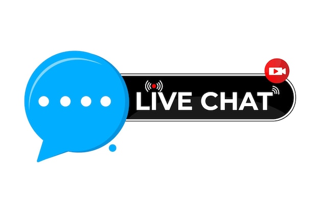 Vector live chat button with chat messenger icon design vector