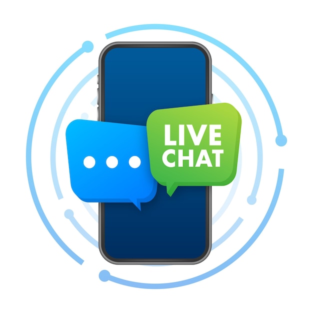 Vector live chat support service live communication vector stock illustration