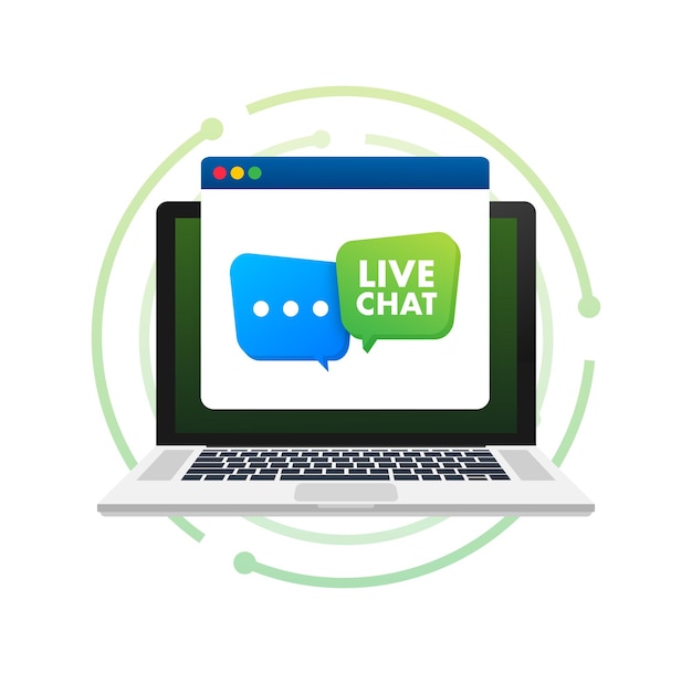 Live chat Support service Live communication Vector stock illustration