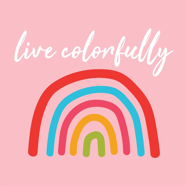 Live colorfully typo t shirt print design