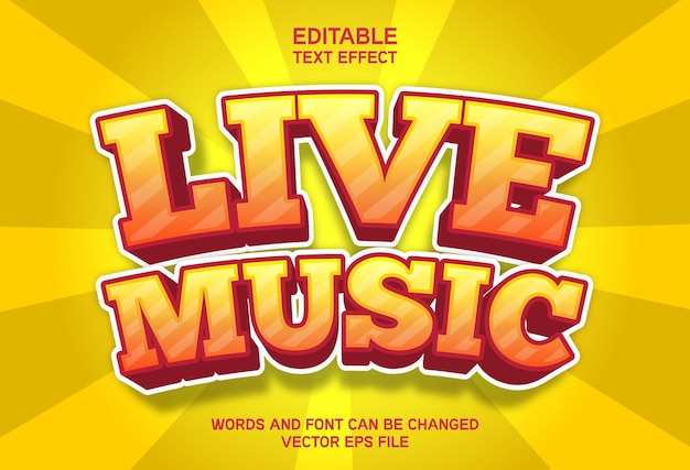 Live music banner editable text effect