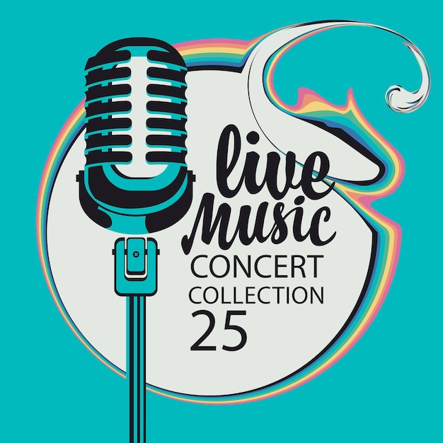 live music banner with microphone