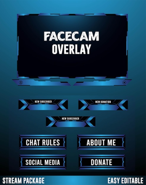 live stream gaming webcam alerts panels element design