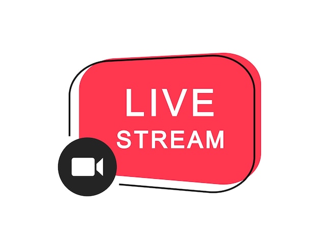 Live Stream icon Banner for blog player broadcast website online radio media labels logo